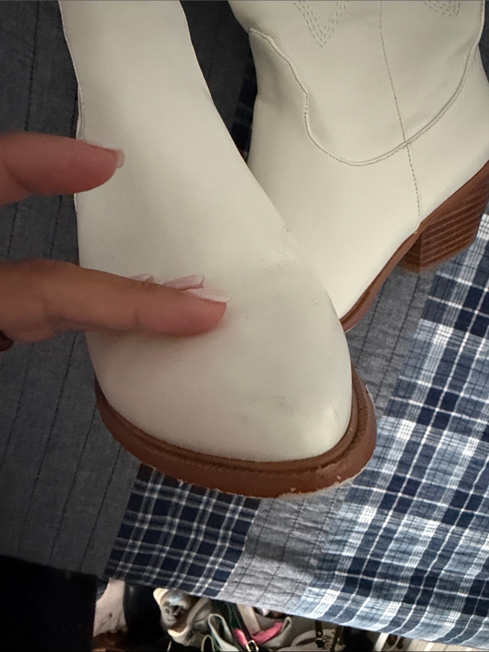 White Western Knee-High Boots - Women - Picture 7 of 9